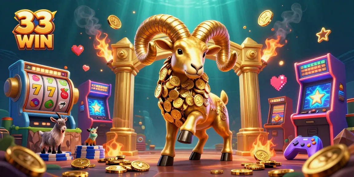 Join the excitement at 33 WIN with vibrant slots and jackpot treasures in this dynamic casino scene.