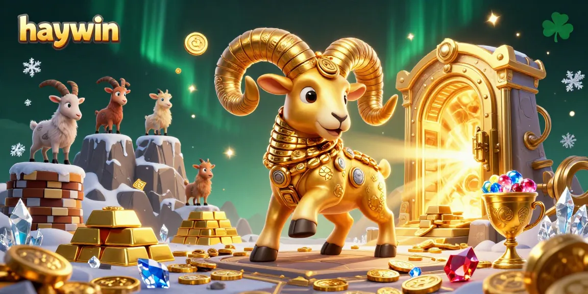 Experience the thrill of haywin as a golden ram charges through a treasure-filled casino.