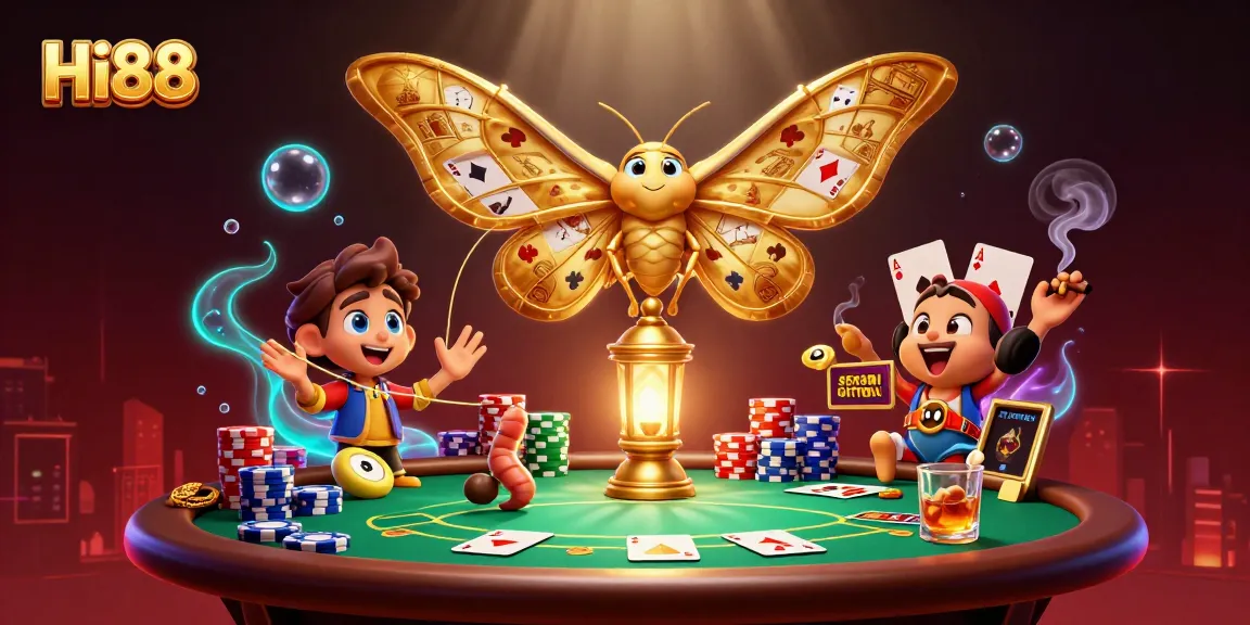 Engage in captivating games at Hi88, featuring vibrant scenes of casino excitement.