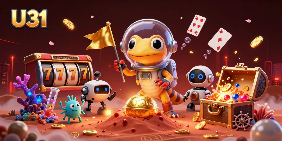 Engage with U31 and discover the thrill of gameplay in a vibrant casino-themed Martian landscape.