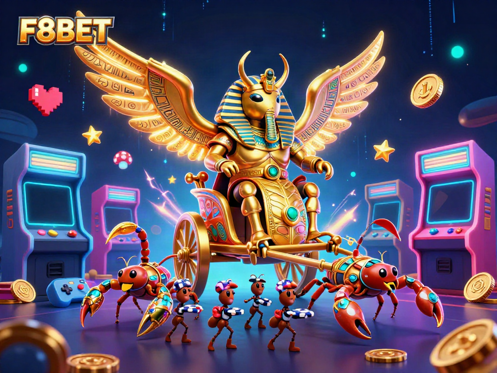 Join the exciting world of F8BET with a vibrant casino-themed dynamic illustration.