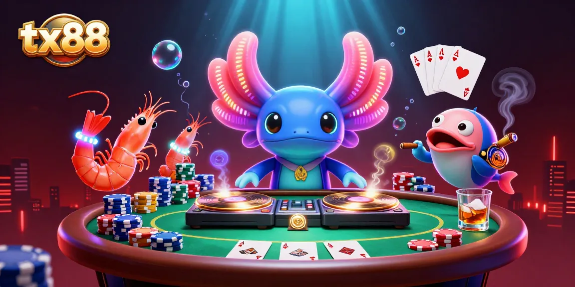 Experience thrilling gameplay at tx88 with vibrant characters and poker elements filling the scene.