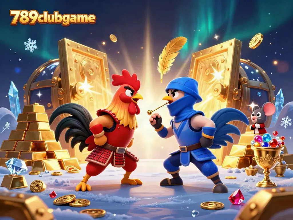 Experience thrilling standoffs between roosters in exciting 789clubgame adventures with golden treasures.