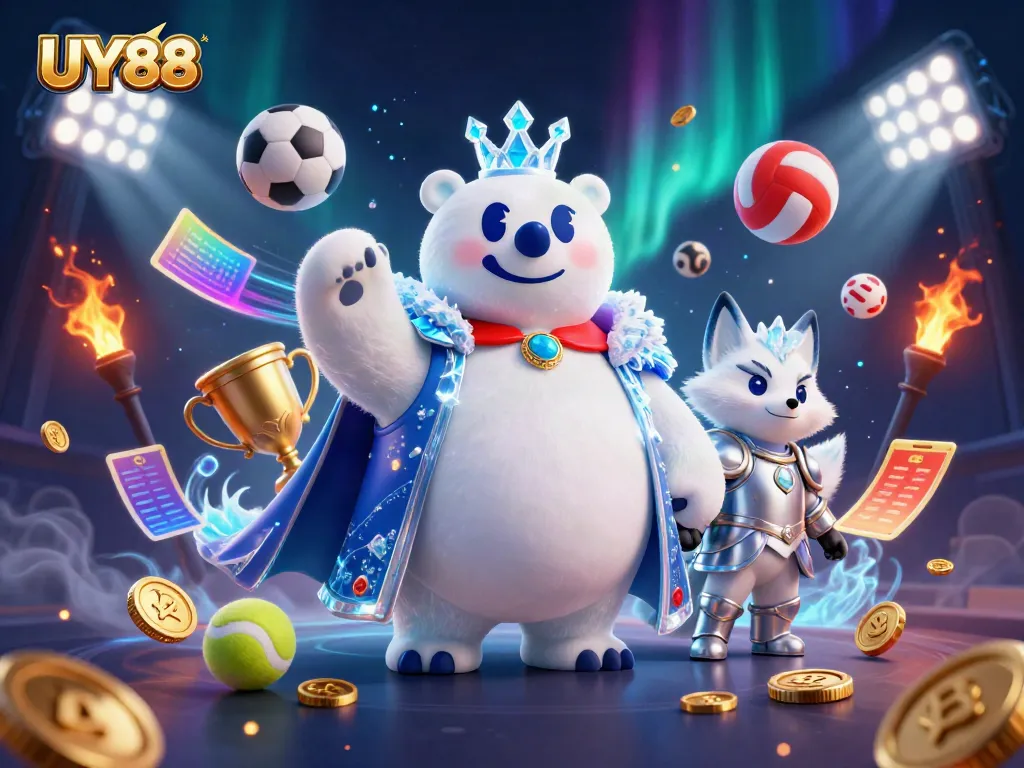 Experience thrilling action with UY88 as the ice king polar bear commands the casino realm.