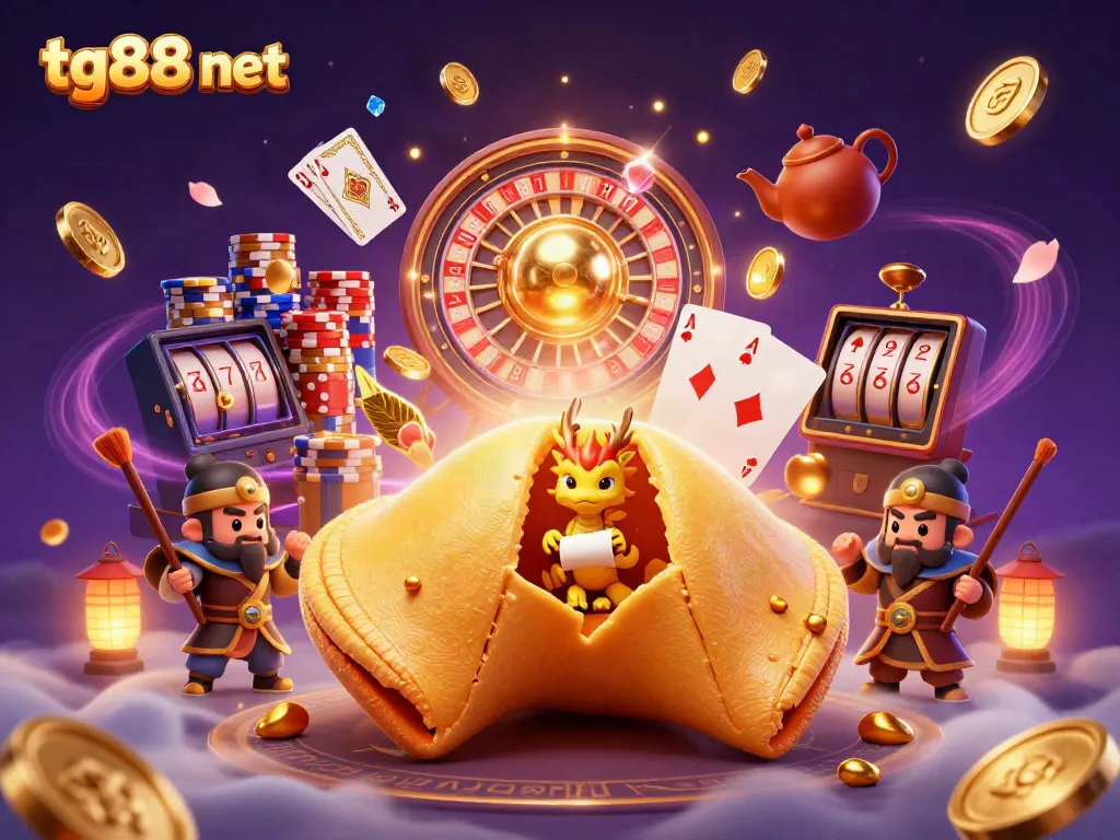 Experience thrilling wins with tg88 net as golden fortunes and casino elements intertwine in a dazzling 3D scene.