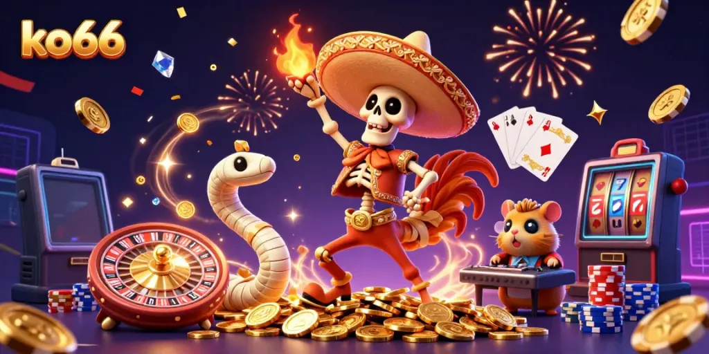 Experience thrilling wins at KO66 with lively gaming elements and vibrant characters!