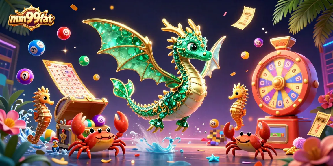 Engage with mm99fat's vibrant online casino art showcasing immersive games like lottery and bingo.