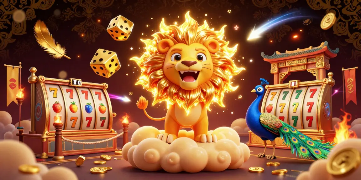 Engage with 온라인 슬롯, 슬롯 사이트 featuring a roaring lion and dynamic casino elements for an exciting gaming experience.
