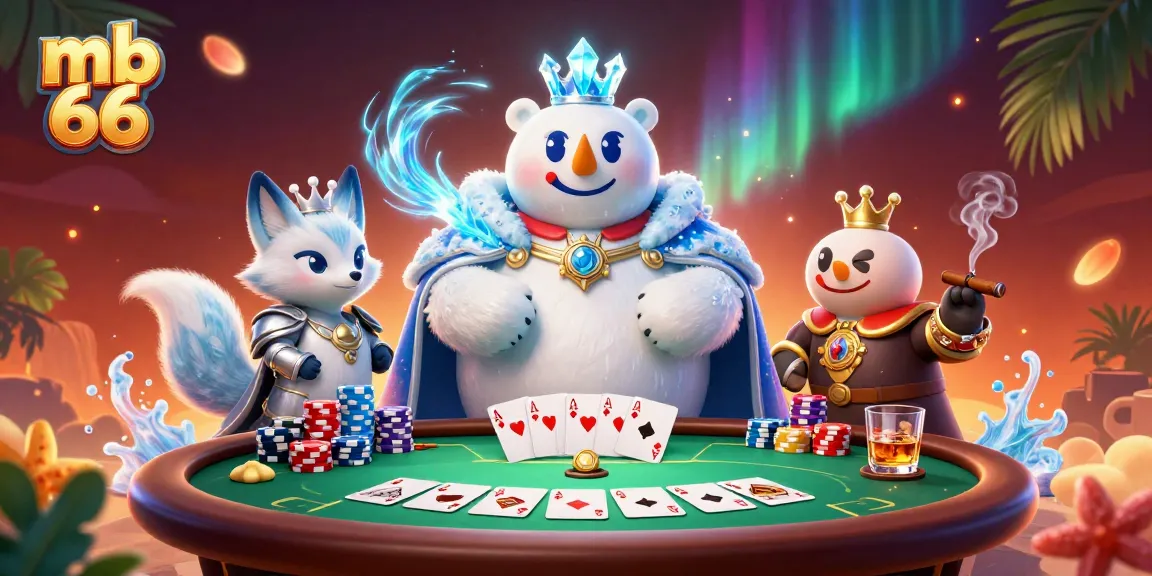 Betting big with mb 66 as the icy king polar bear and silver-armored snow fox conquer the casino.