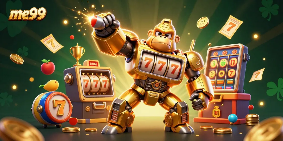 me99 offers exciting gaming with a golden gorilla mech and dynamic slot elements.