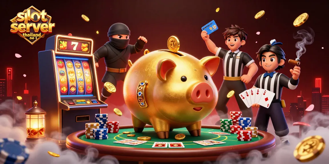Spin to win with slot server thailand no 1, featuring dynamic characters and vibrant casino elements.