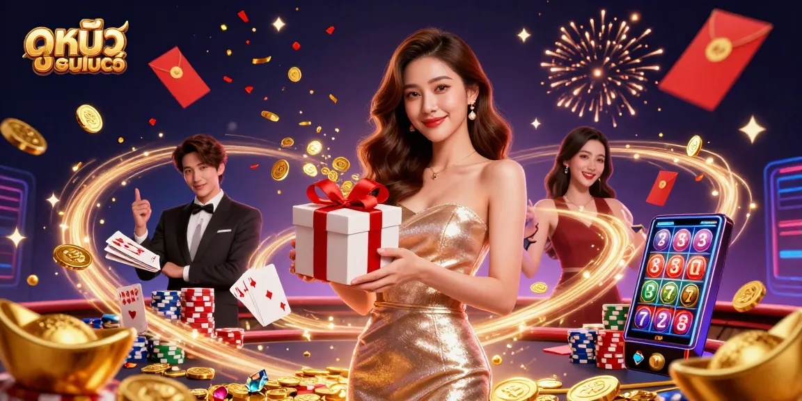 Win big with ดูหนังออนไลน์ viewing excitement, surrounded by festive casino elements.