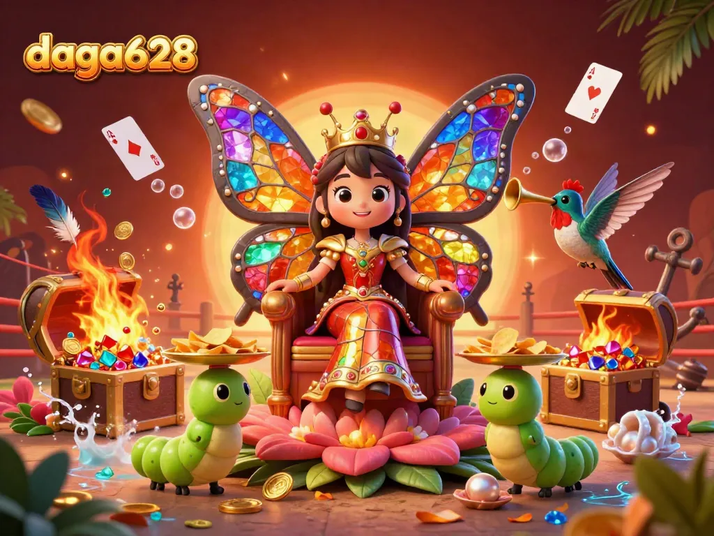daga628 showcases an energetic cockfighting scene with vibrant characters and dynamic gaming elements