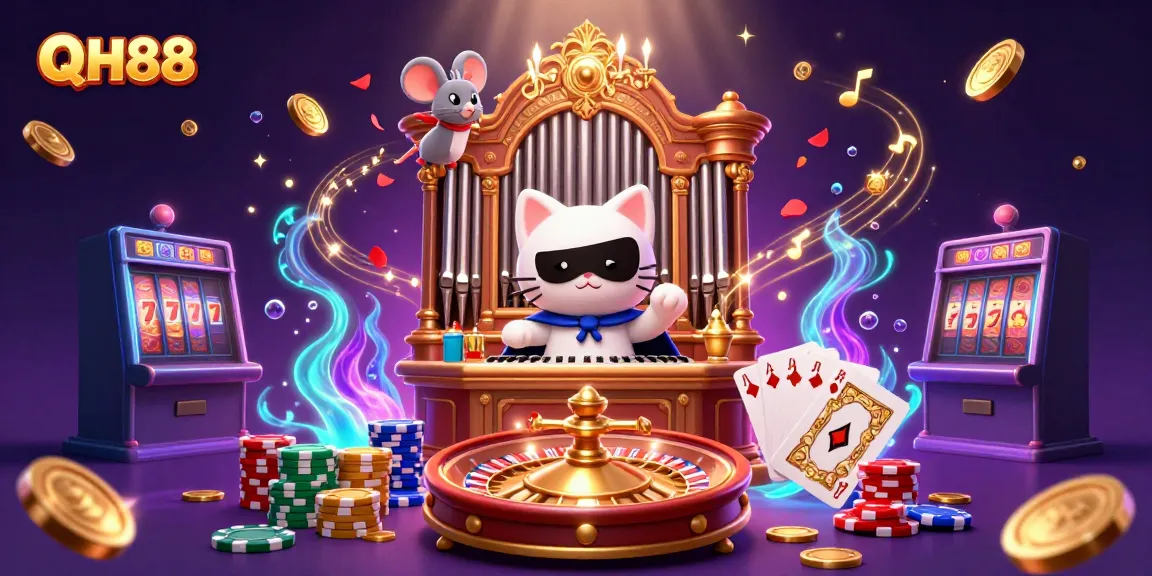 Experience the charm of QH88 in a vibrant casino scene with rich game elements.
