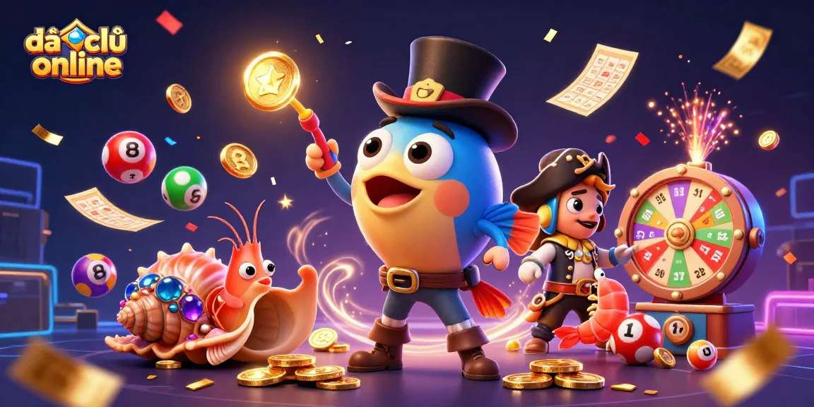 Engage in thrilling đấu địa chủ online fun with 3D animated anglerfish and treasure elements