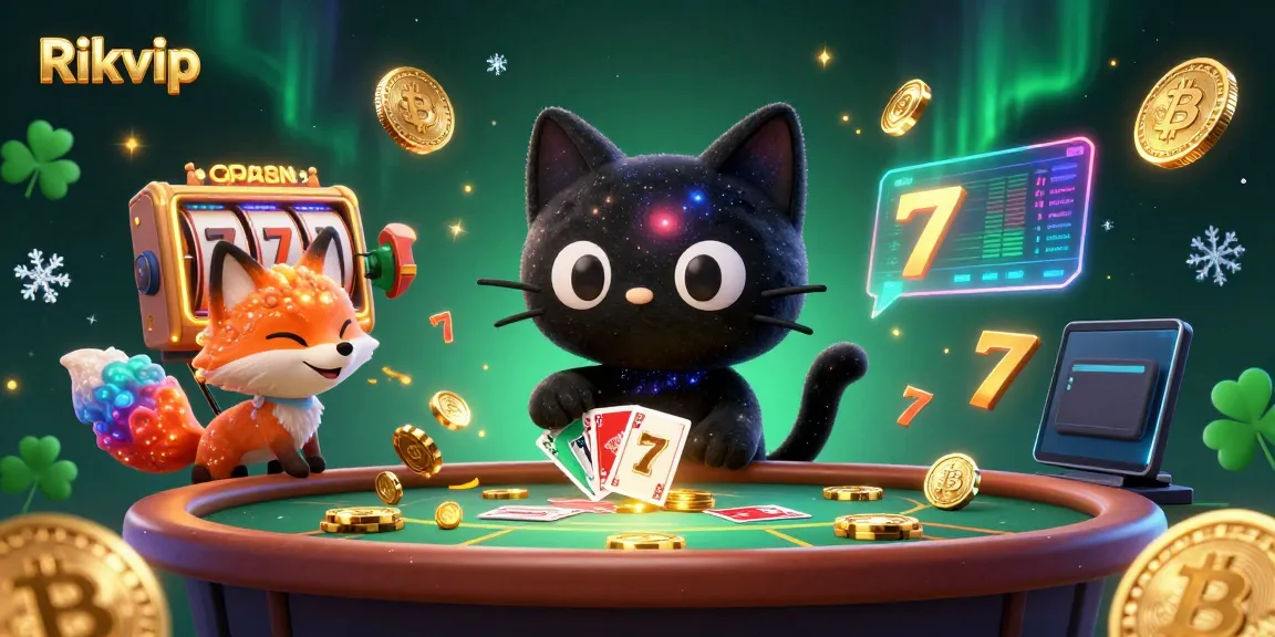 Engage in thrilling gameplay at Rikvip with a whimsical cosmic casino atmosphere showcasing diverse gambling elements.