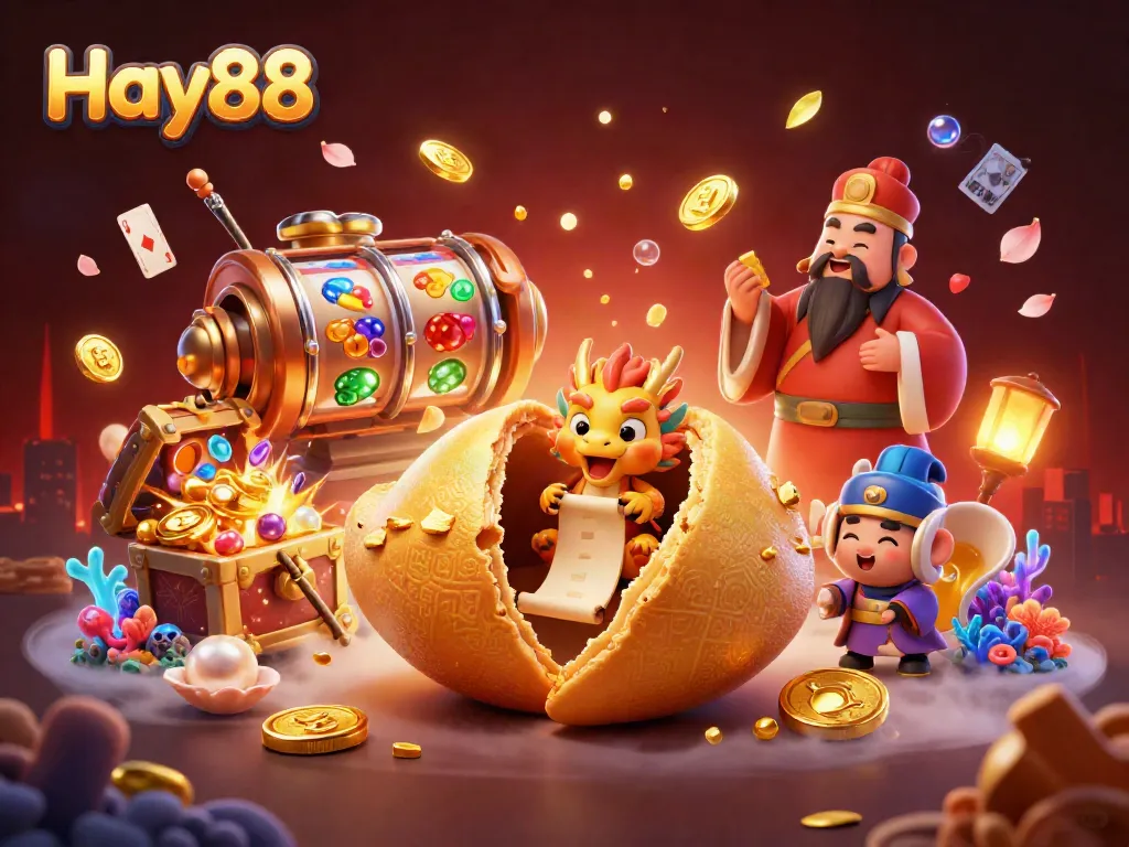 Engage with Hay88's dynamic casino experience featuring colorful slot reels and vibrant game elements.