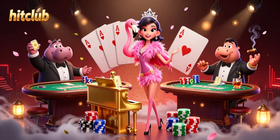 Experience hitclub's vibrant casino atmosphere with lively characters and dynamic gaming elements.