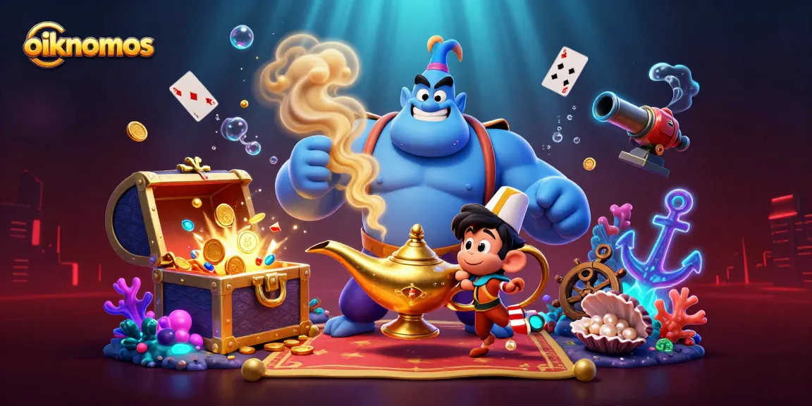 Experience thrilling gameplay at oikonomos with vibrant casino characters and magic elements.