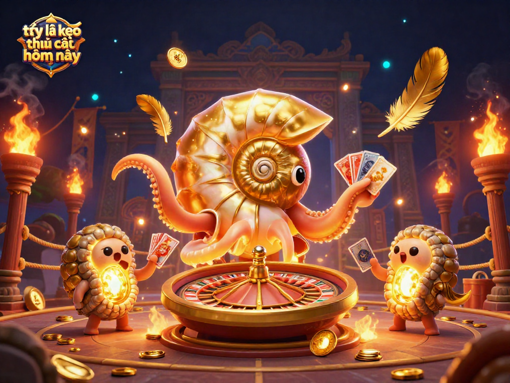 Betting strategies showcasing tỷ lệ kèo nhà cái hôm nay with 3D characters and casino elements in a dynamic scene.
