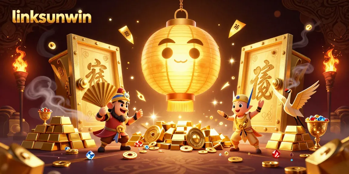 Engage with linksunwin, featuring vibrant casino elements in a mystical night market scene.