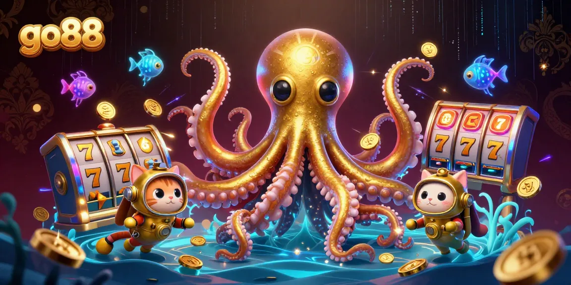 Engage with go88's immersive gaming world, where colossal kraken meets thrilling slot machines!
