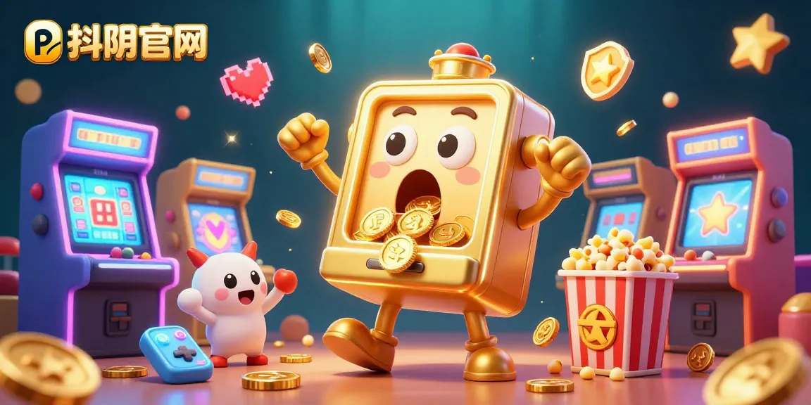 Engage with the 抖阴官网 slot machine hitting a jackpot amid golden coins and cheering characters.
