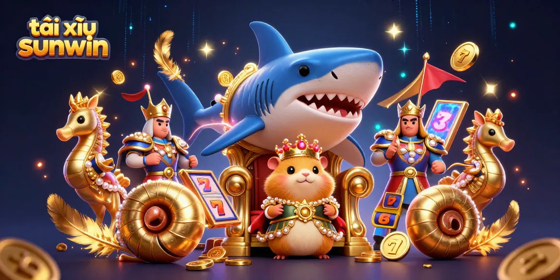 Experience the thrilling world of tài xỉu sunwin in a dynamic 3D casino scene with lively characters and elements.