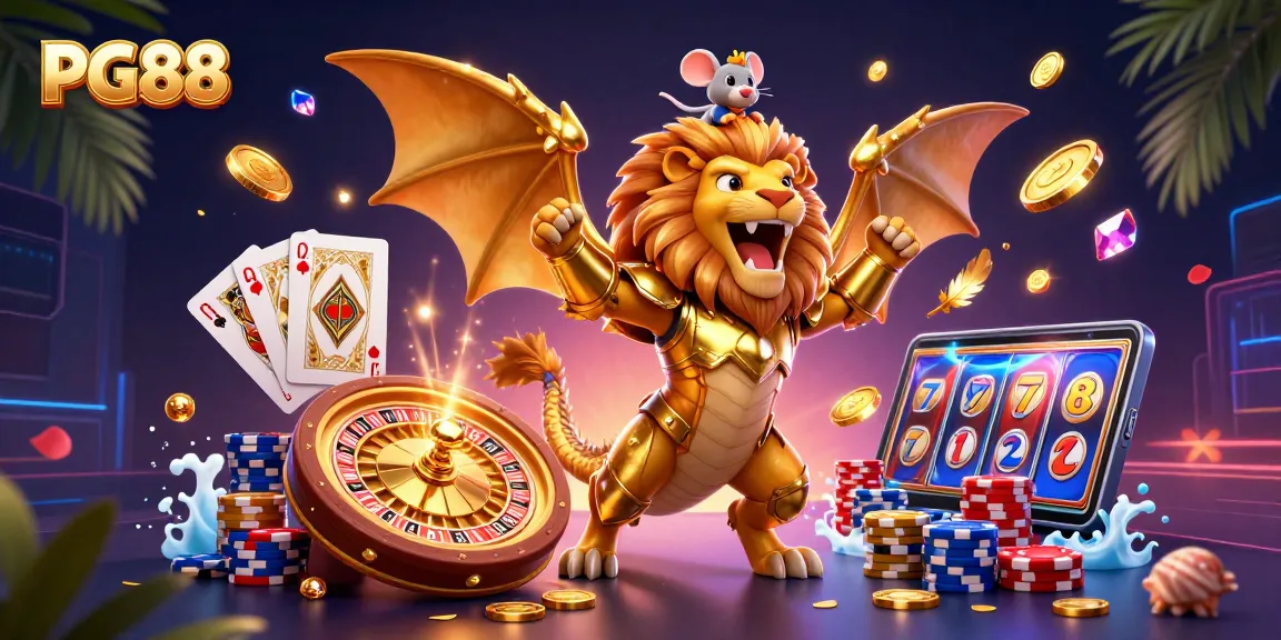 Join PG88 in an exhilarating casino adventure with a roaring chimera and exciting game elements!