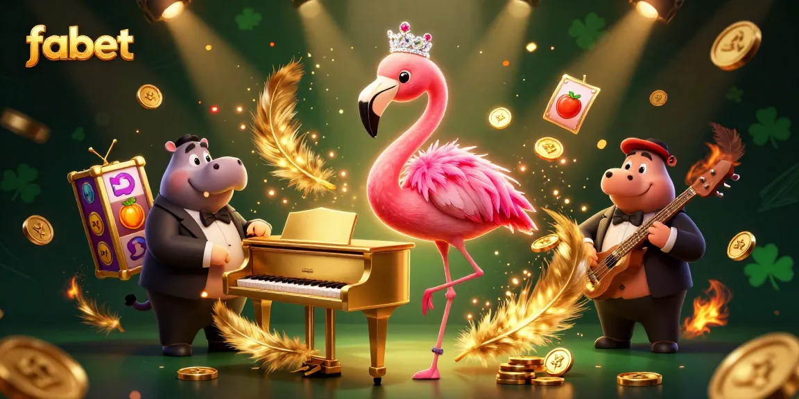 Experience vibrant slots and thrilling jackpots with fabet in this colorful casino illustration.