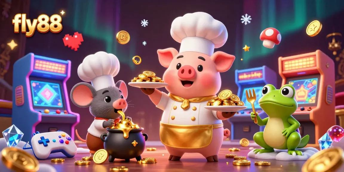Engage with fly88's thrilling casino experience featuring gold coins and vibrant gaming elements.