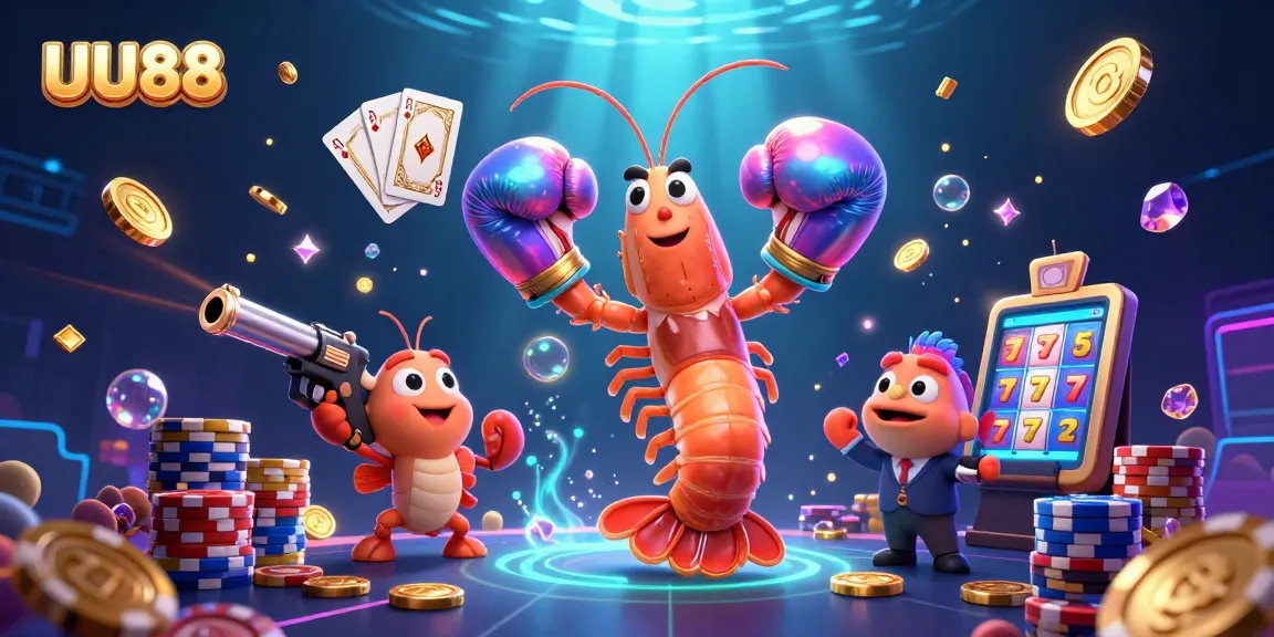 Engage with UU88's thrilling 3D casino scene featuring vibrant characters and dynamic game elements.