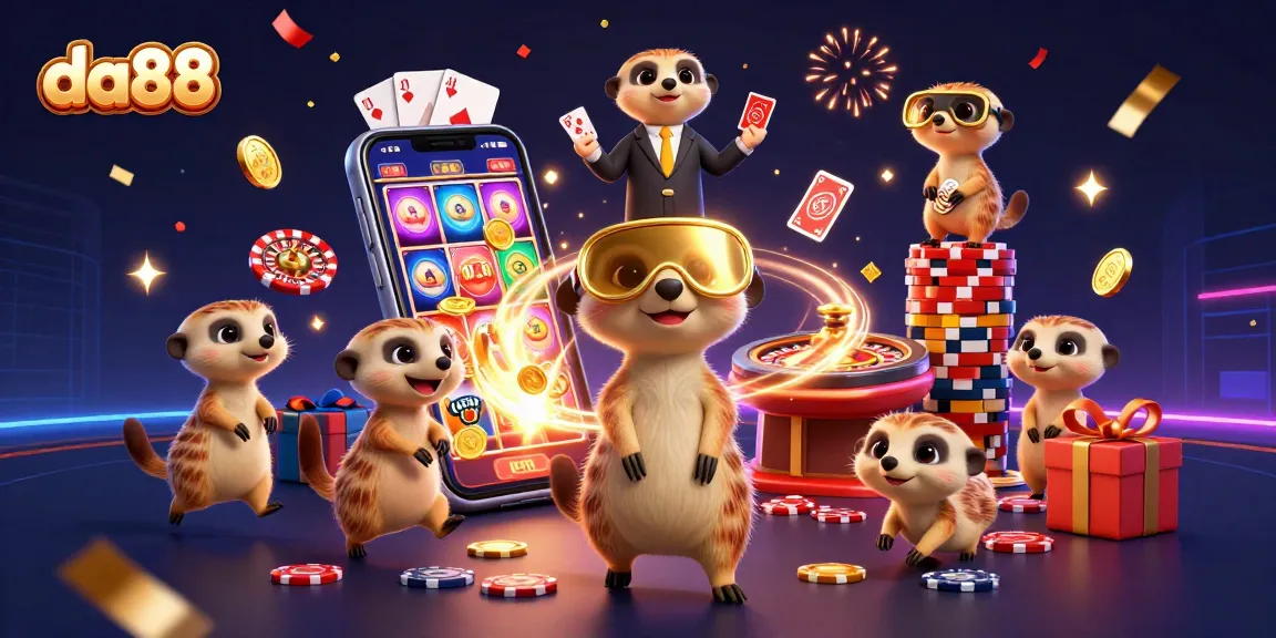 Experience thrilling da88 casino adventures with meerkat dealers and vibrant gaming elements.