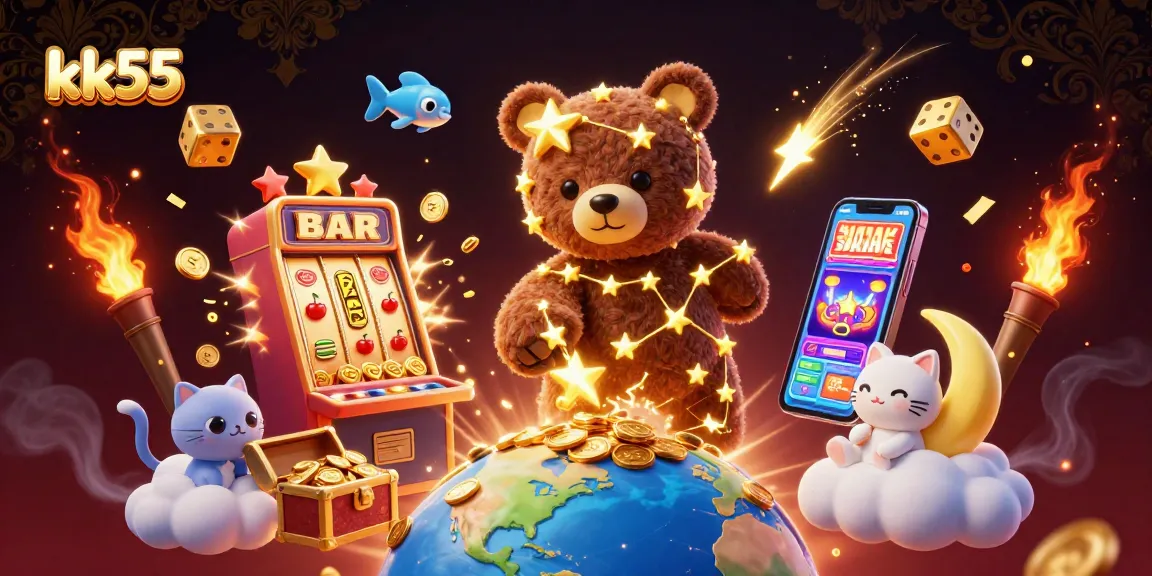 Playing the exciting games at kk55, where vibrant slots and jackpots burst with energy.