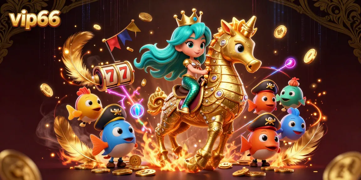Engage with vip66's vibrant online casino featuring a mermaid princess and slots in an exciting atmosphere.