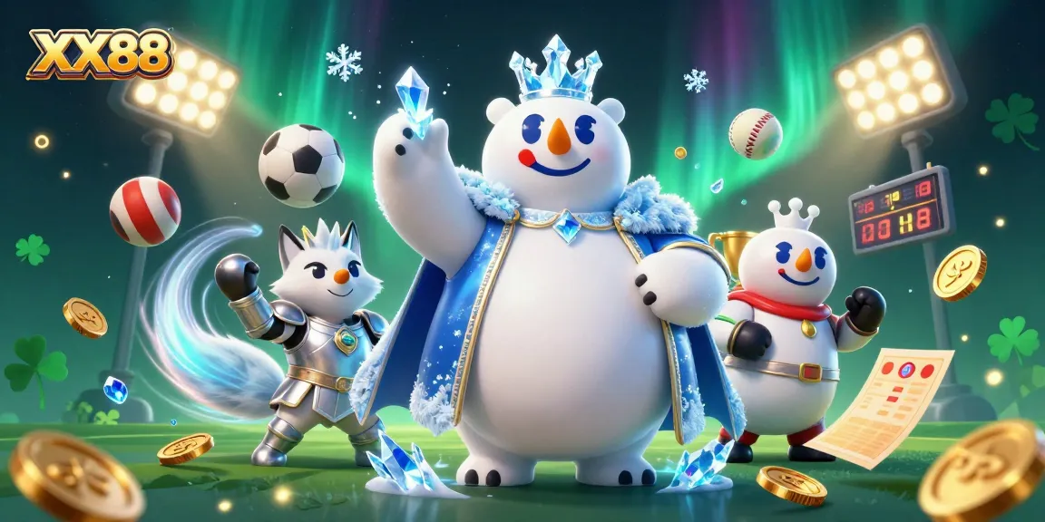Engage with the exciting XX88 gaming experience, featuring vibrant characters amidst lively sports betting elements.