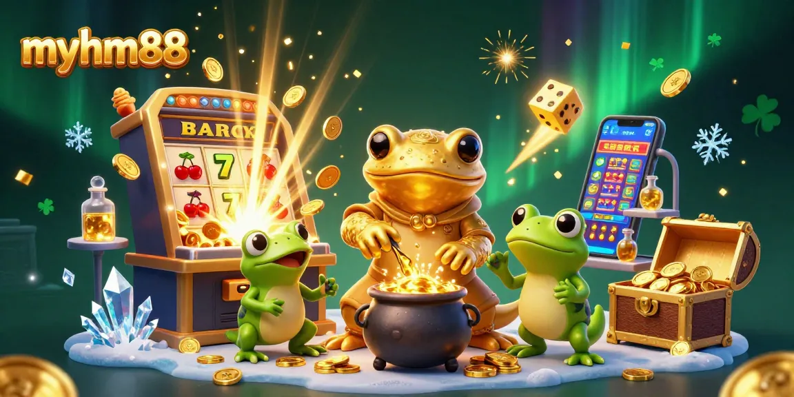 Experience exhilarating gaming at myhm88 with a golden jackpot explosion and vibrant casino elements.