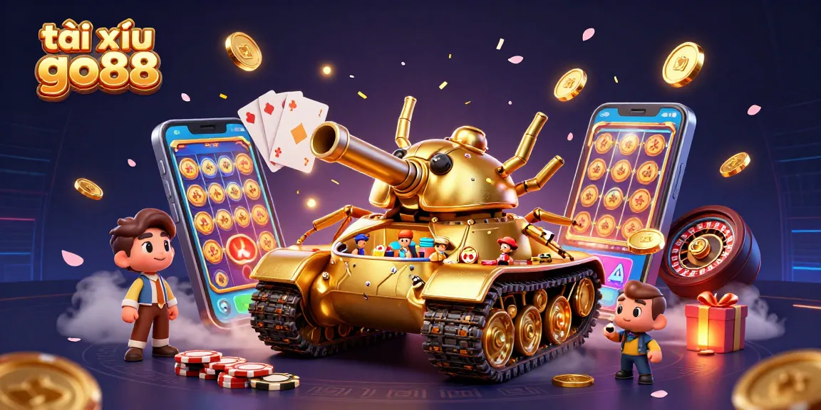 Engage with tài xỉu go88's exciting features in a 3D casino landscape filled with action.