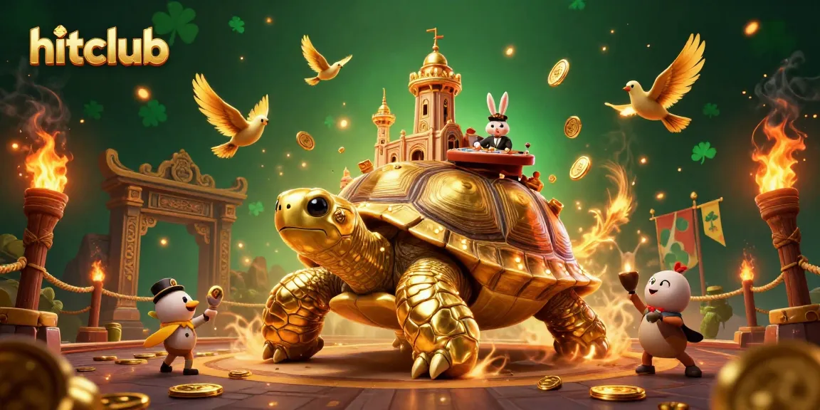 Join the hitclub and enjoy a vibrant 3D casino scene with golden treasures and exciting gameplay elements.