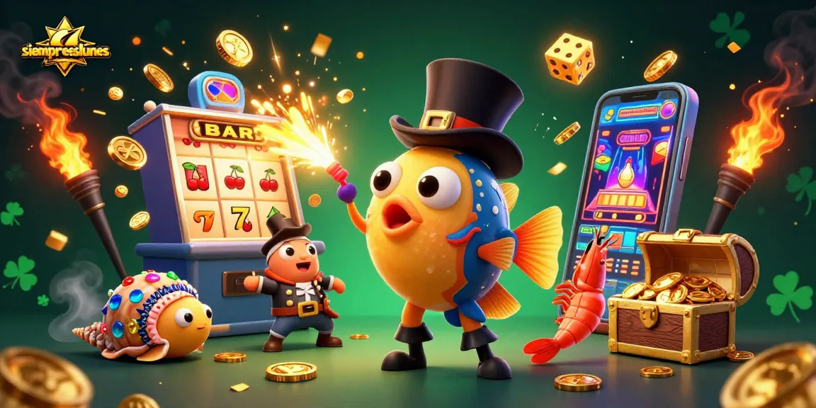 Engage with siempreeslunes in this vibrant casino illustration featuring treasure-filled fun.