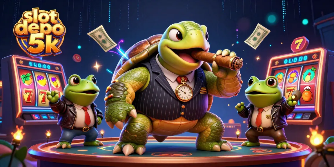 Experience the thrill of slot depo 5k with a vibrant 3D illustration showcasing epic gaming elements.