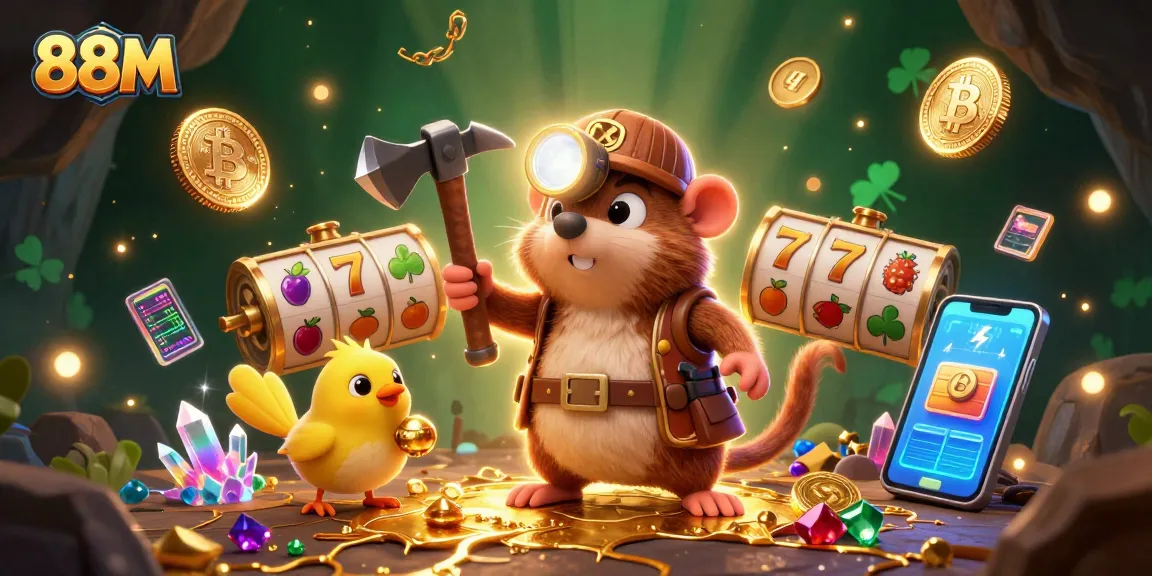 Engage with 88M while exploring vibrant slot games in a stunning 3D digital realm.