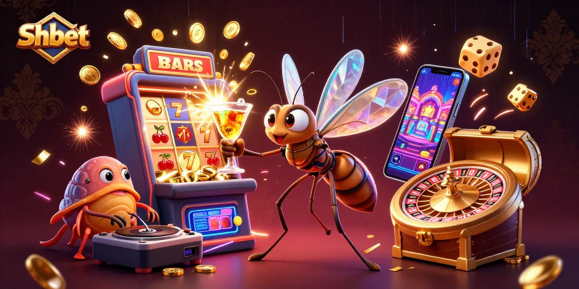 Engage with Shbet's vibrant casino experience featuring a 3D mascot, dynamic elements, and immersive visuals.