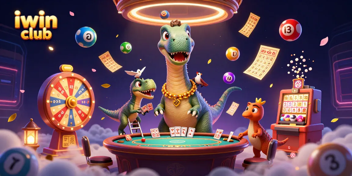 Join the iwin club excitement with a vibrant casino scene featuring dynamic characters and gameplay elements.