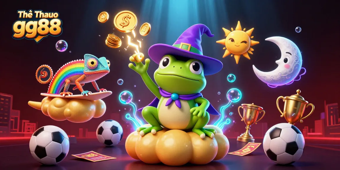 Engage with Thể Thao gg88 as the 3D wizard frog conjures a storm of riches in this vibrant betting scene.