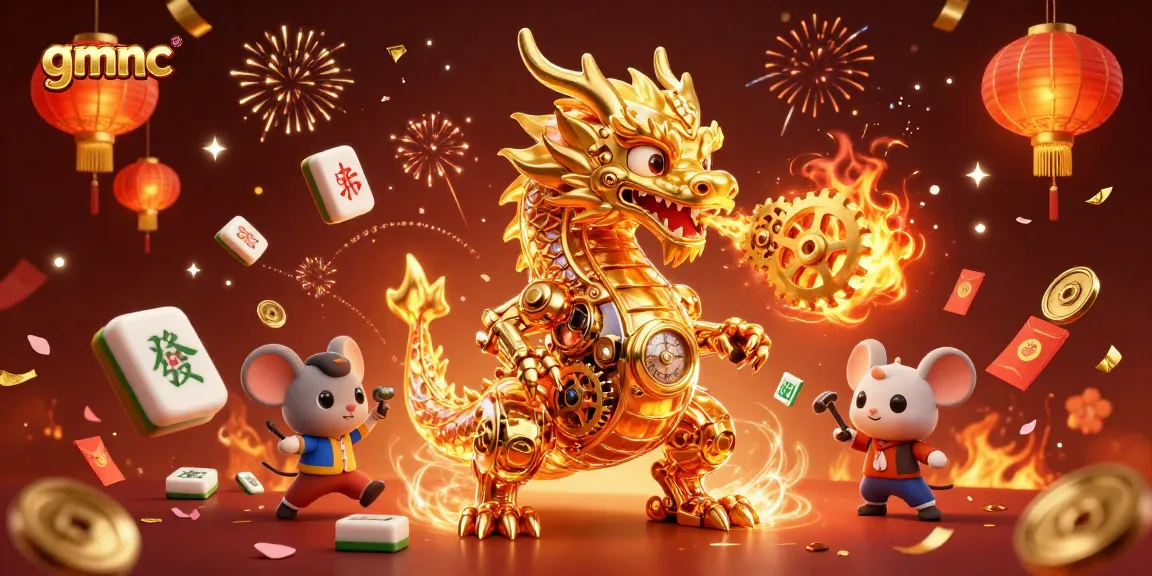 Engage with gmnc for a thrilling gaming adventure featuring a golden dragon and festive elements